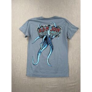Ron Jon Surf Shop Panama City Beach Octopus Graphic TShirt Mens Medium Blue Gray